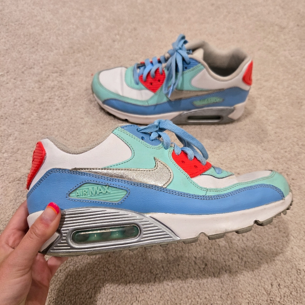 Nike Air Max 90 White Teal Red Silver